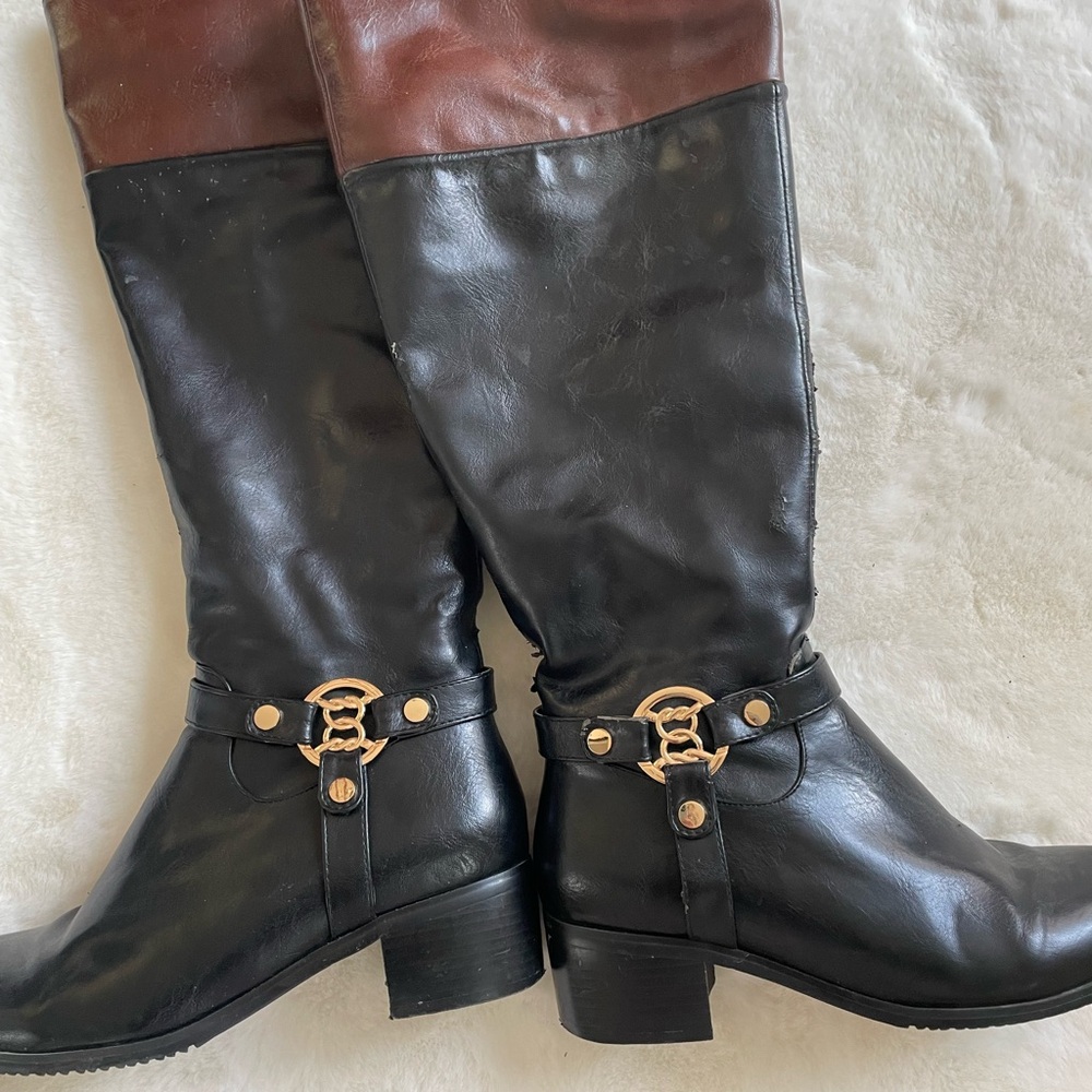 Reflexan women’s size 9 Black and Brown Knee-High Boots